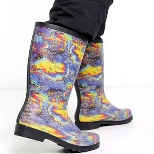 Sale: Mens Tie-Dye High Rain Boots - Size 13
